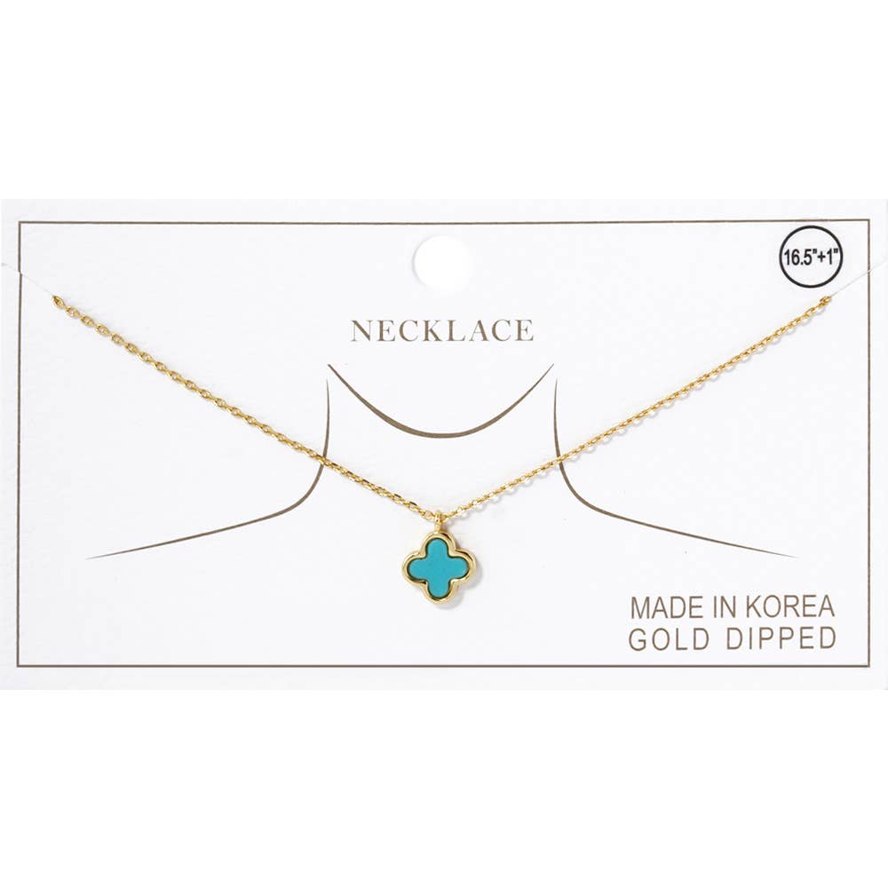 Sensibling Corp. - Wholesale Pendant/Charm Necklace - Gold Dipped Quatrefoil Pendant Necklace4