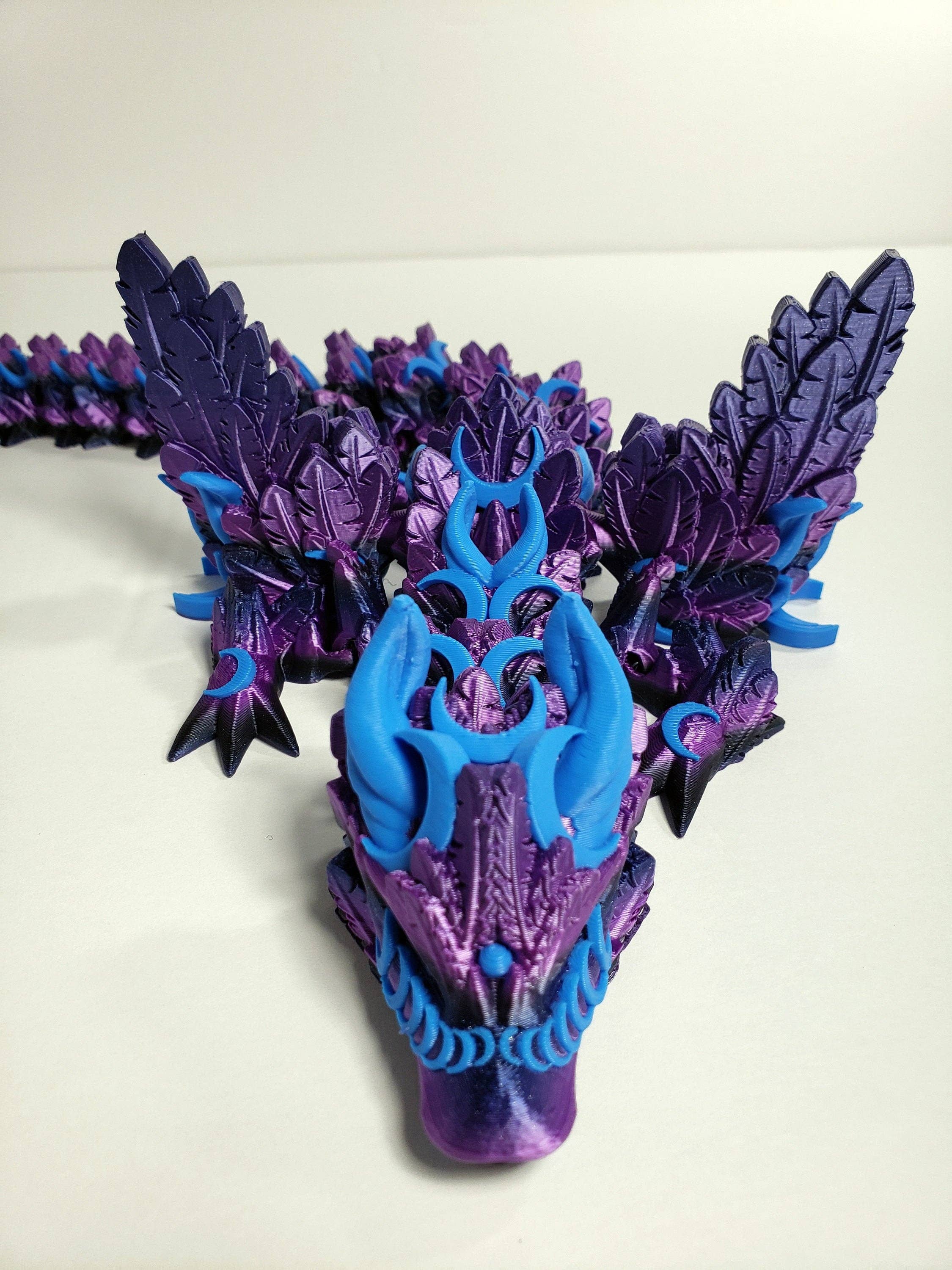 The Geek Galleria - Wholesale Fidget Toy - Kids - Articulated Lunar Dragon - With and Without Wings - Unique Gift