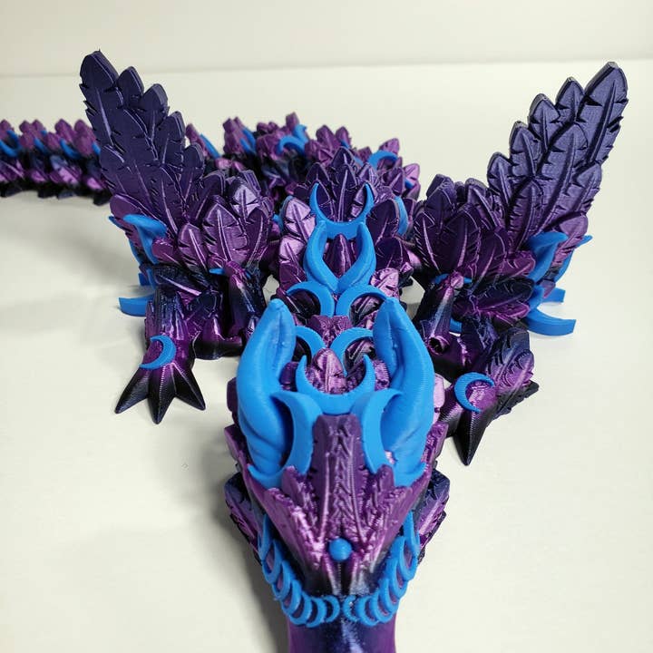 The Geek Galleria - Wholesale Fidget Toy - Kids - Articulated Lunar Dragon - With and Without Wings - Unique Gift0