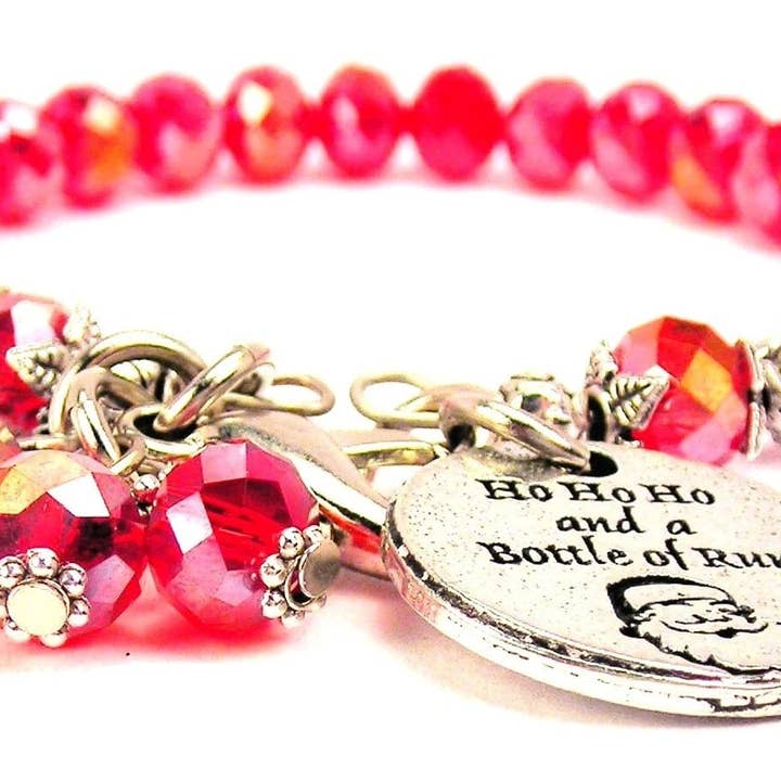 Chubby Chico Charms - Wholesale Charm/Dangle Bracelet - Ho Ho Ho And A Bottle Of Rum Splash Of Color Crystal