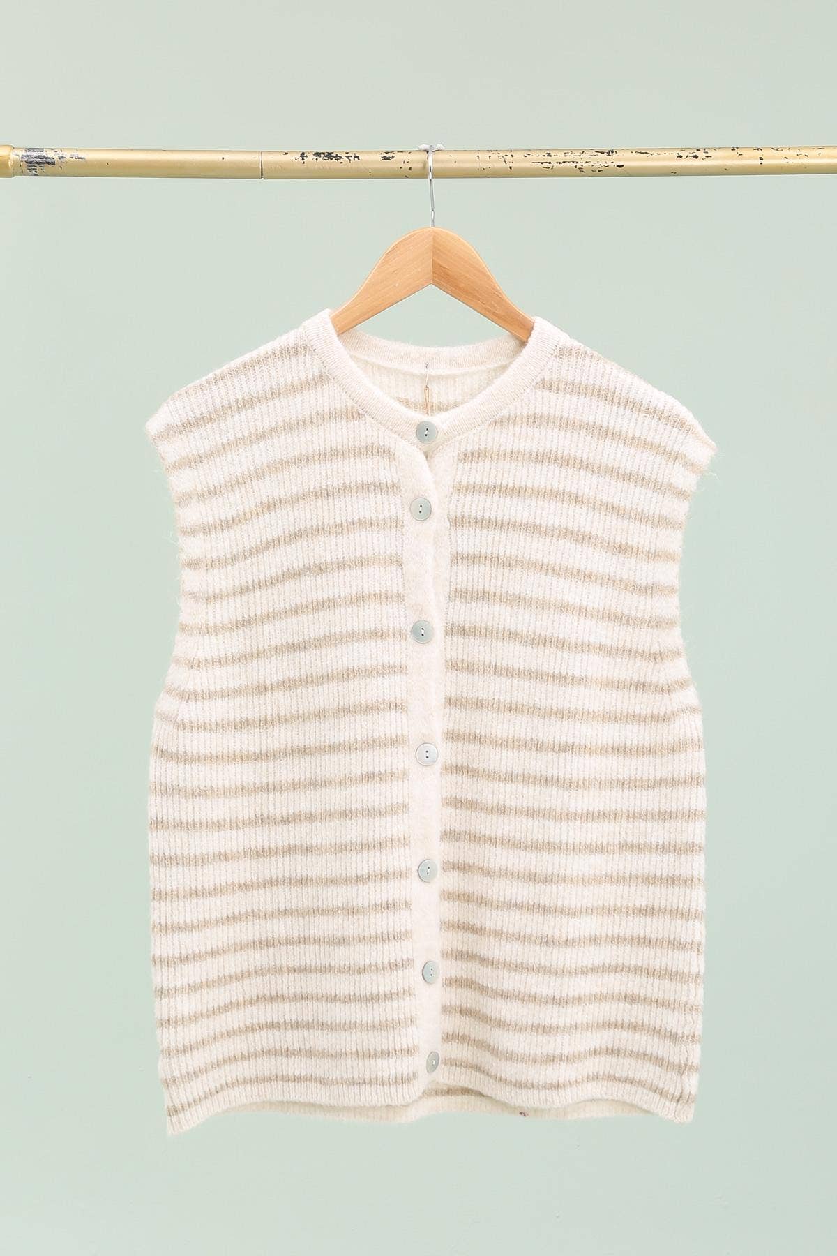 LÉA & LUC – Großhandel Oberbekleidungsweste – Damen – Gestreifte ärmellose Weste REF. 213121