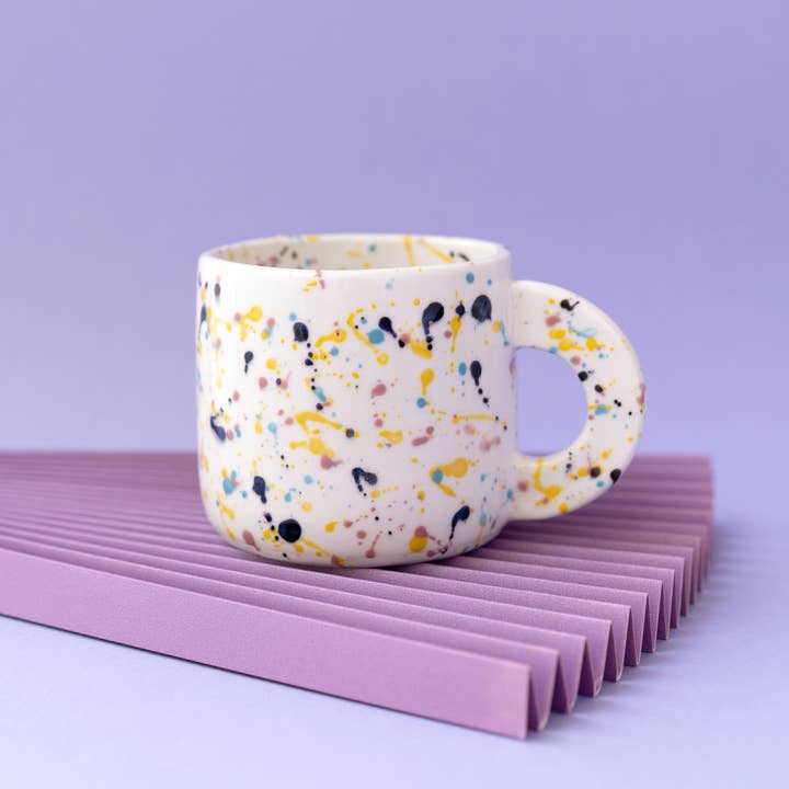 Porcelain Splatter mug, porcelain mug, splatter mug for wholesale by Textura Ceramics