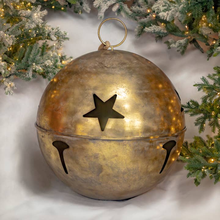 Zaer Ltd. International - Wholesale Christmas Decoration - Oversize Sleigh Bells with Star Cutouts - 5 Assorted