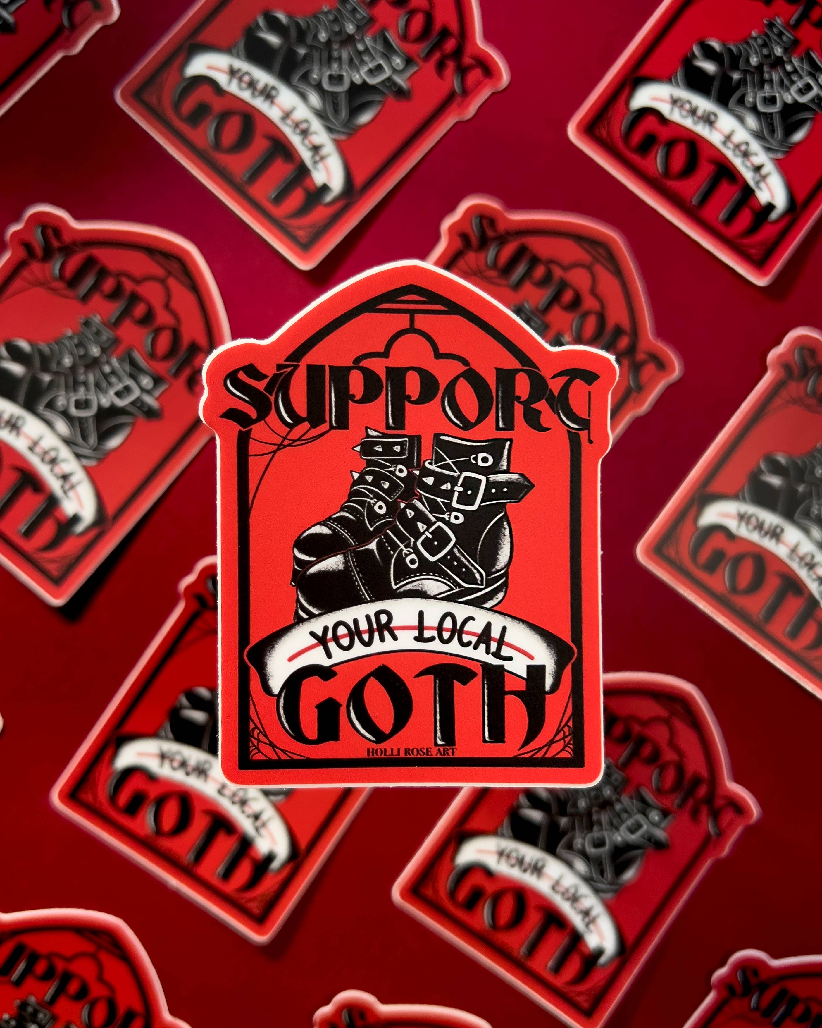 Holli Rose Art - Vente Autocollant - Soutenez votre gothique local autocollant4