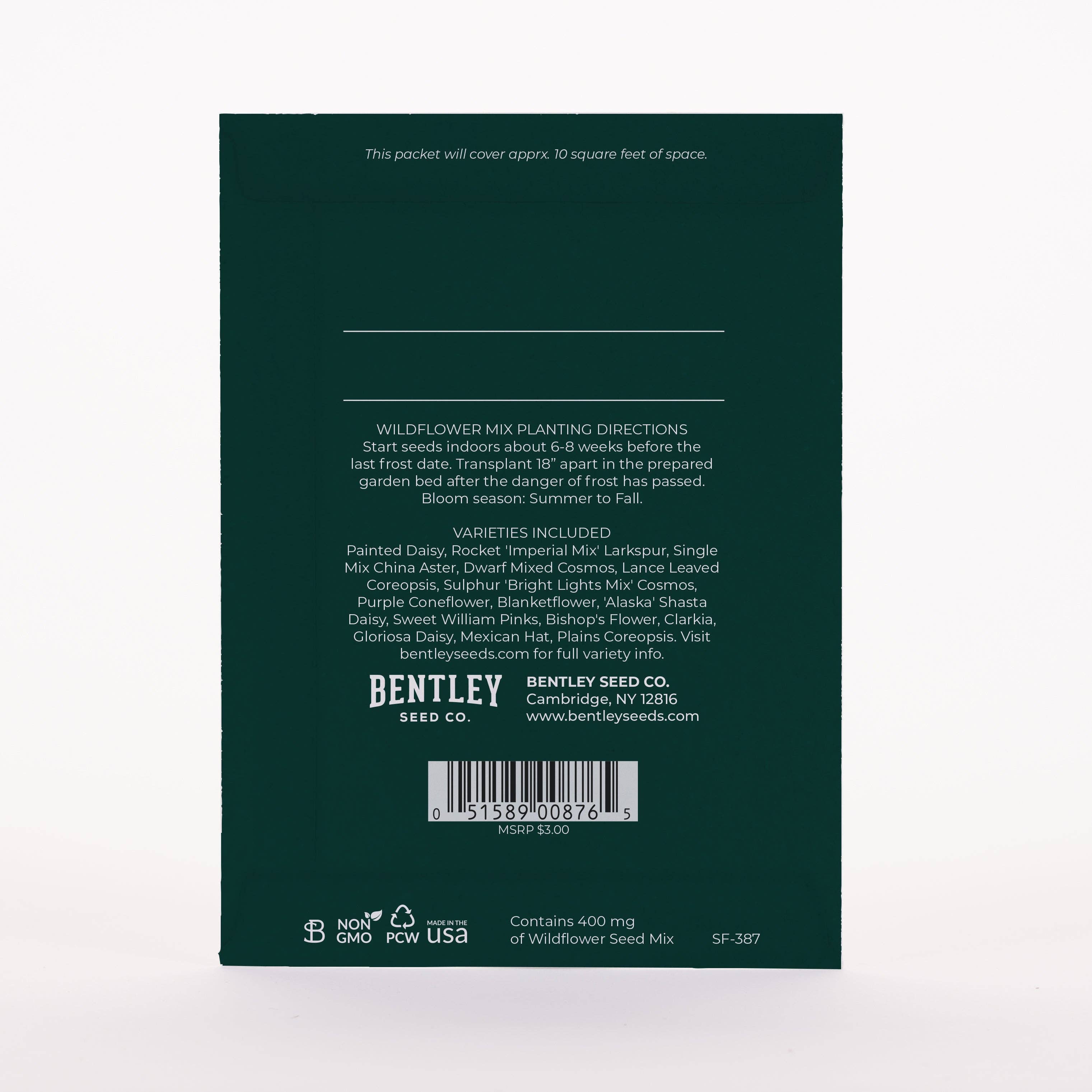 Bentley Seed Co. - Vente Carte de condoléances - Avec toute notre sympathie - Sachets de graines Wildflower Mix6