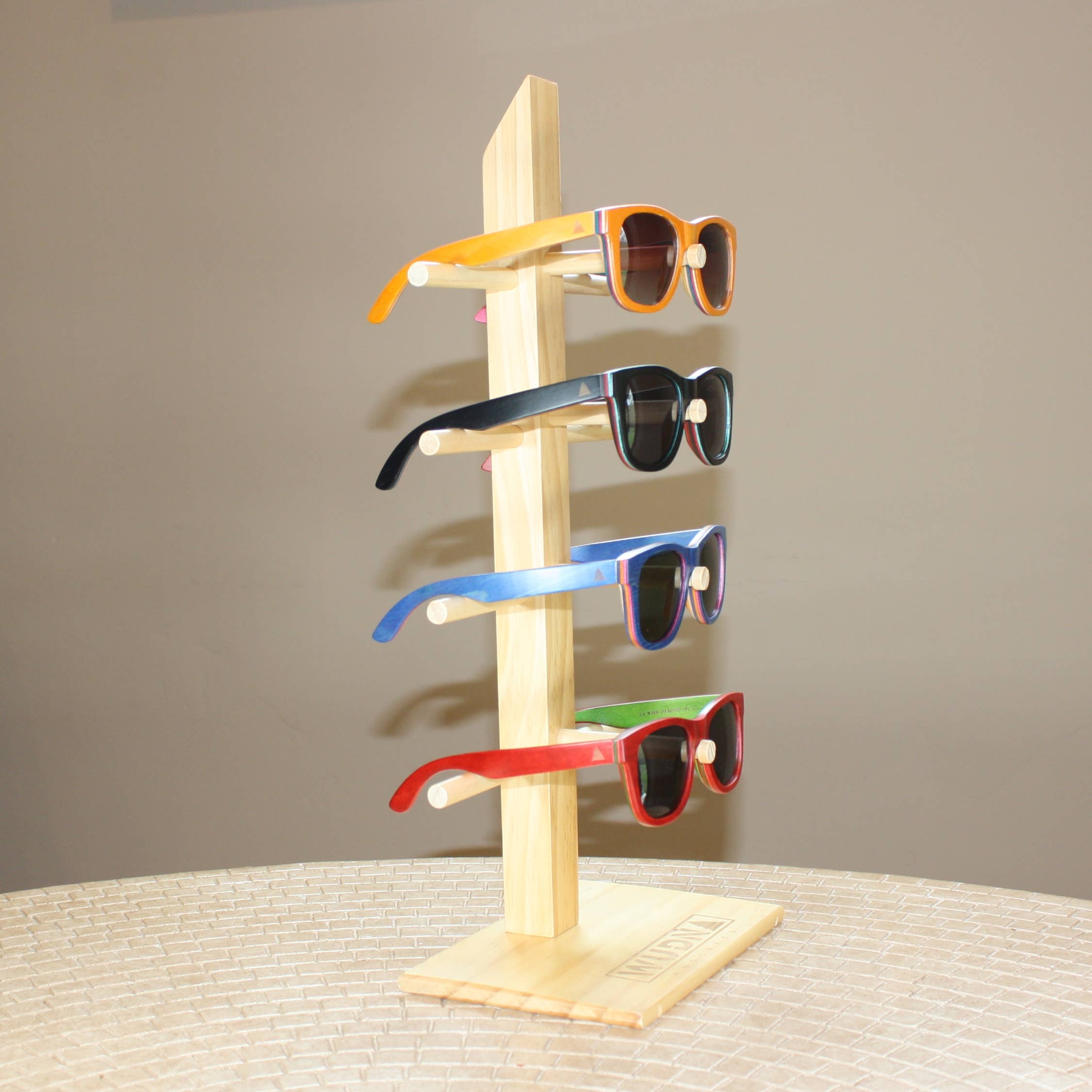 WUDN Handcrafted - Wholesale Sunglasses - Unisex - WUDN Bamboo Retail Sunglasses Display Fixture (4-Pair)6