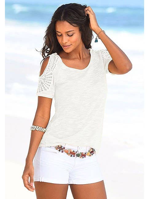 Lascana - Wholesale Blouse - Women's - LASCANA Women's Crochet Cold Shoulder Top