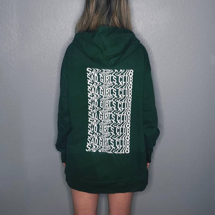 Sad Sad Club - Wholesale Hoodie - Women's - Sad Girls Classic Midweight Hoodie | Forest Green3