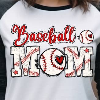 Baseball Mom Heart - DTF Transfer for wholesale by Sassy and Sublime