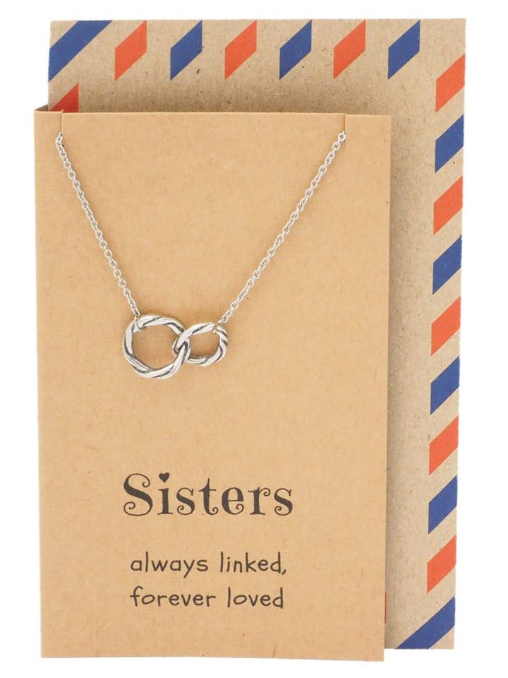 Hailey Sister Quotes Sister Necklaces with Interlocking Circ for wholesale by Quan Jewelry