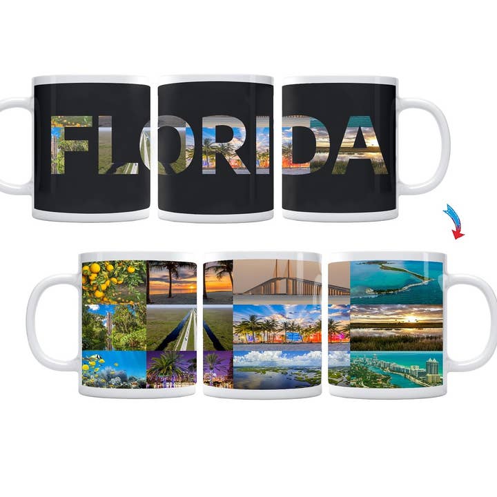 Bundesstaat Florida Farbwechselnde Kaffeetasse für den Großhandel von Sunkiss