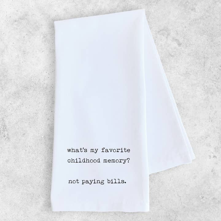 Favorite Childhood Memory - Tea Towel for wholesale by DEV D + CO.