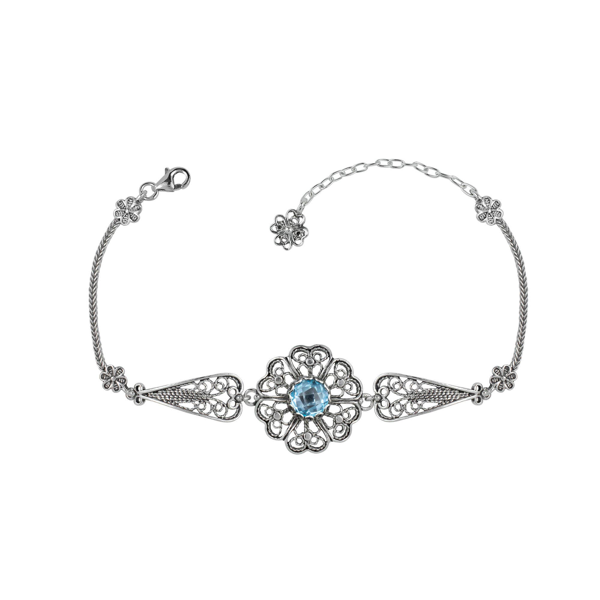 Filigranist Jewelry - Wholesale Link & Chain Bracelet - Sterling Silver  Clover Flower Woman Link Bracelet20
