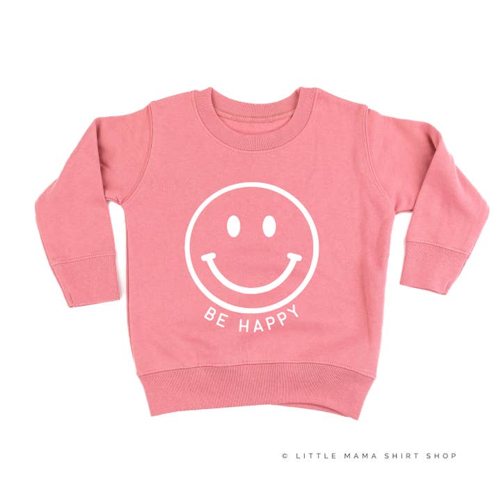 Little Mama Shirt Shop - Wholesale Sweatshirt - Kids - BE HAPPY - SMILEY FACE - Child Sweater4