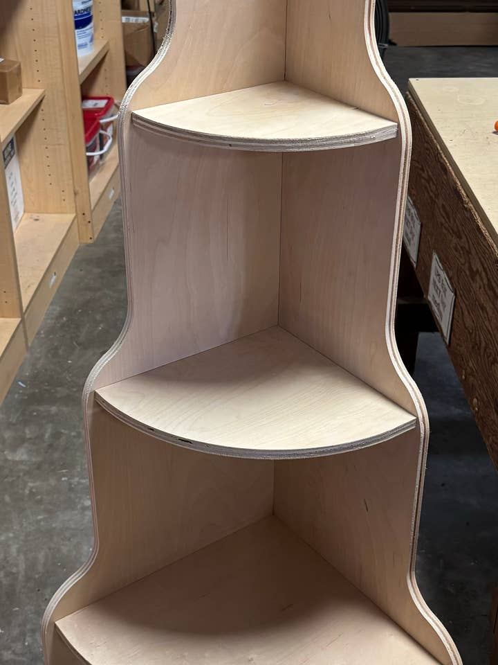 4 Tier Corner Shelf for wholesale by ARKANSAS WOOD DOORS INC