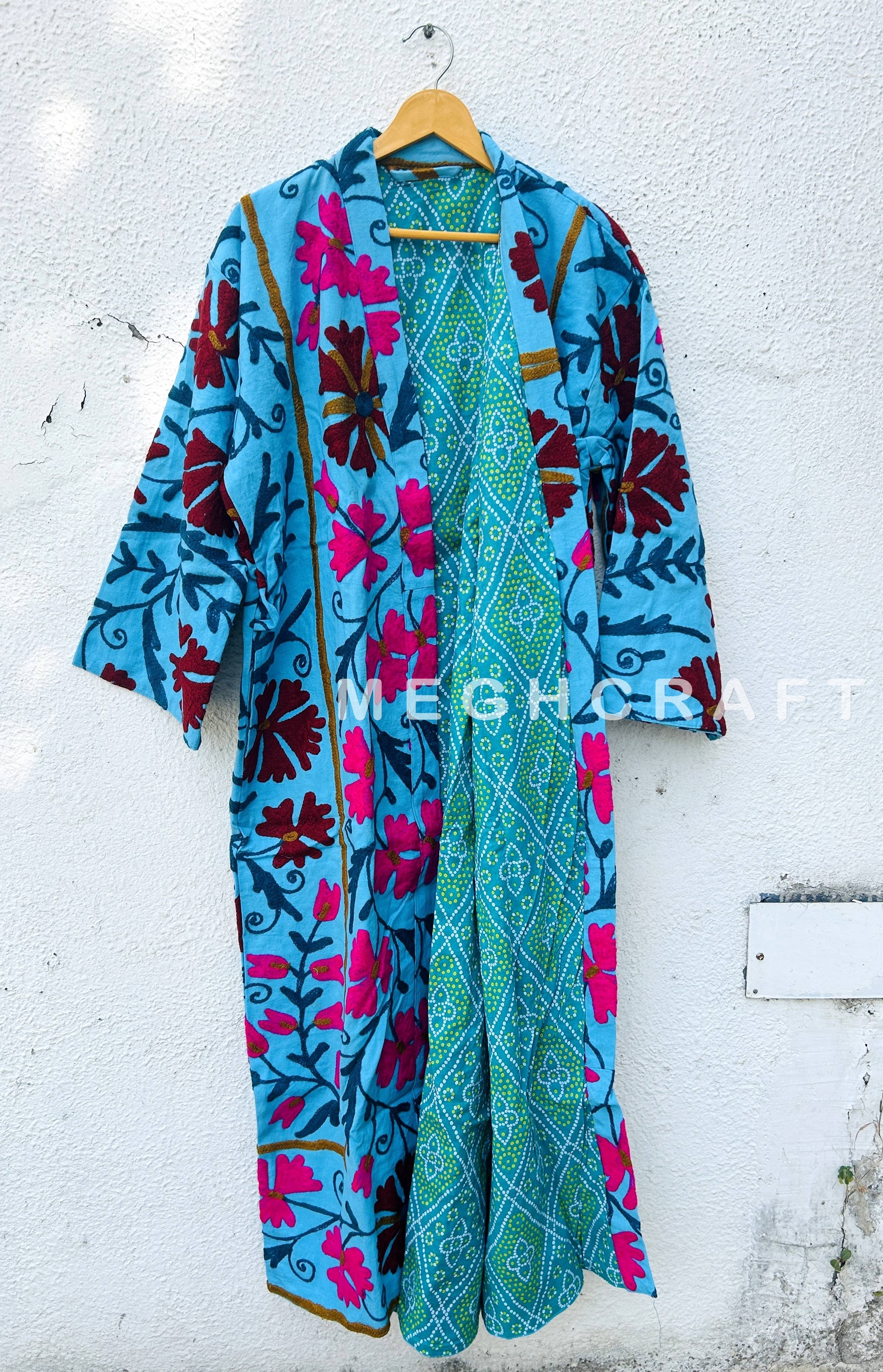 Meghcraft – wholesale Kimono – Women's – Cotton Suzani Embroidered Jacket Kimono Robe-Suzani Coat5