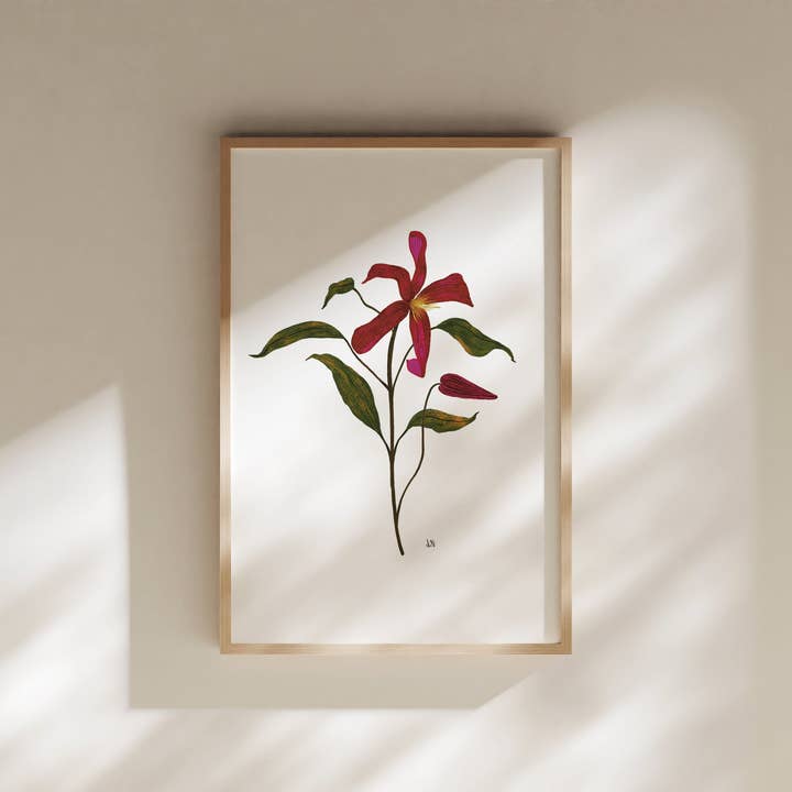 Clematis Blomstret Kunsttryk for engroshandel hos GREENHOUSE SOCIETY PAPER