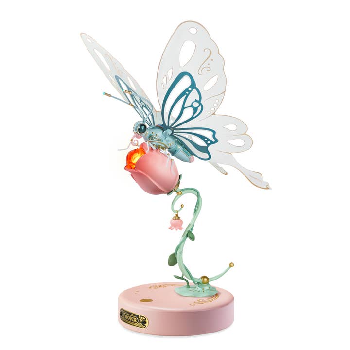 MI05P Mechanical Butterfly (Pink) ROKR 3D Puzzle Kit for wholesale by Robotime