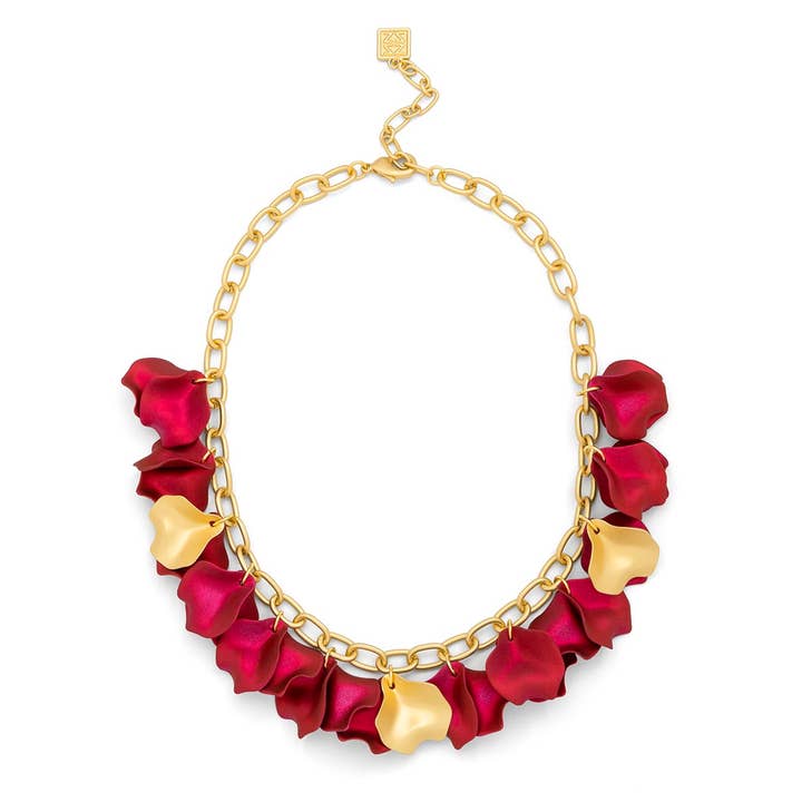 ZENZII Jewelry - Wholesale Link & Chain Necklace - Metallic Resin Petal Collar Link Necklace