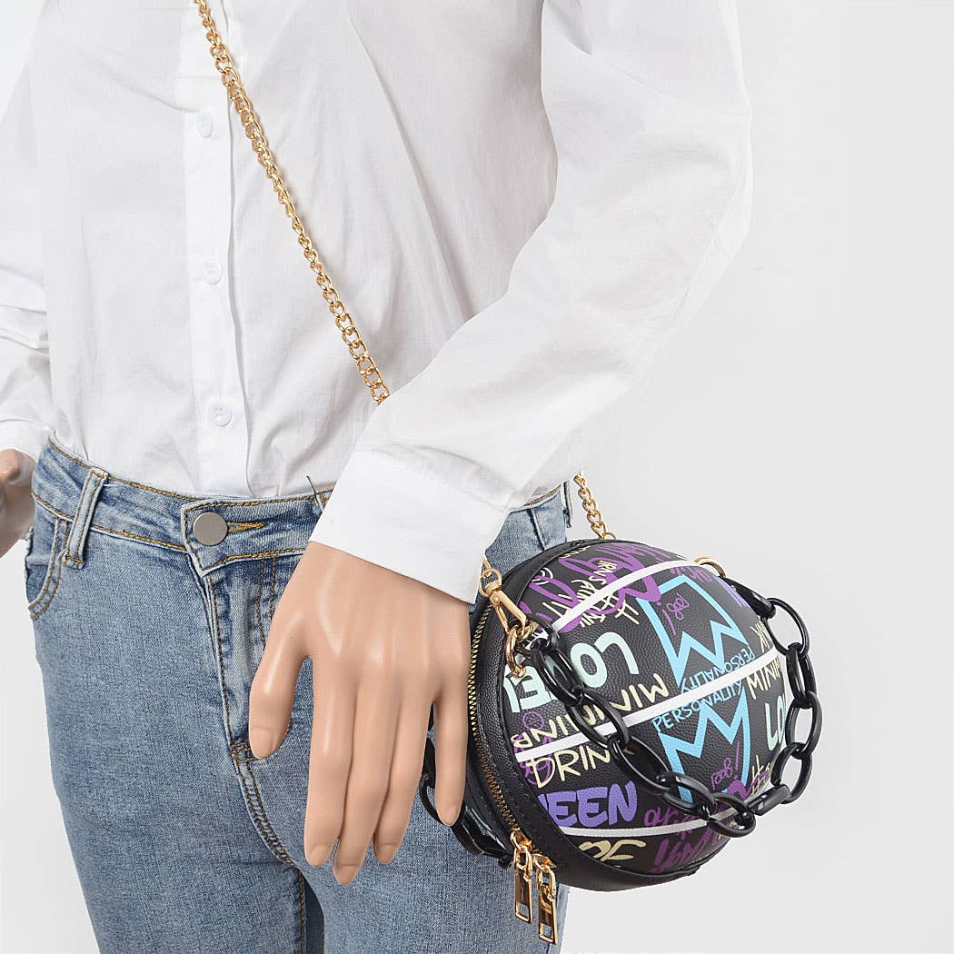 3AM BY H&D ACCESSORIES - Wholesale Crossbody Bag - Women's - Graffiti Basketball Chain Bag1