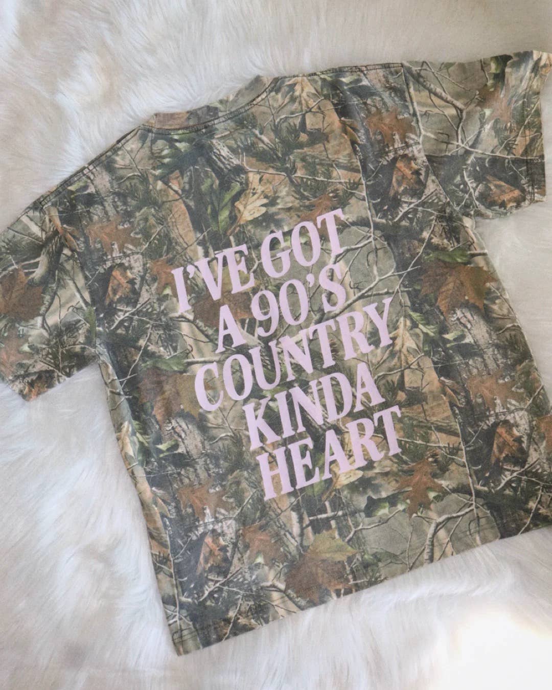 Wilder Made - Wholesale Screen Printed T-Shirt - Women's - 90's Country Kinda Heart Camo Tee8