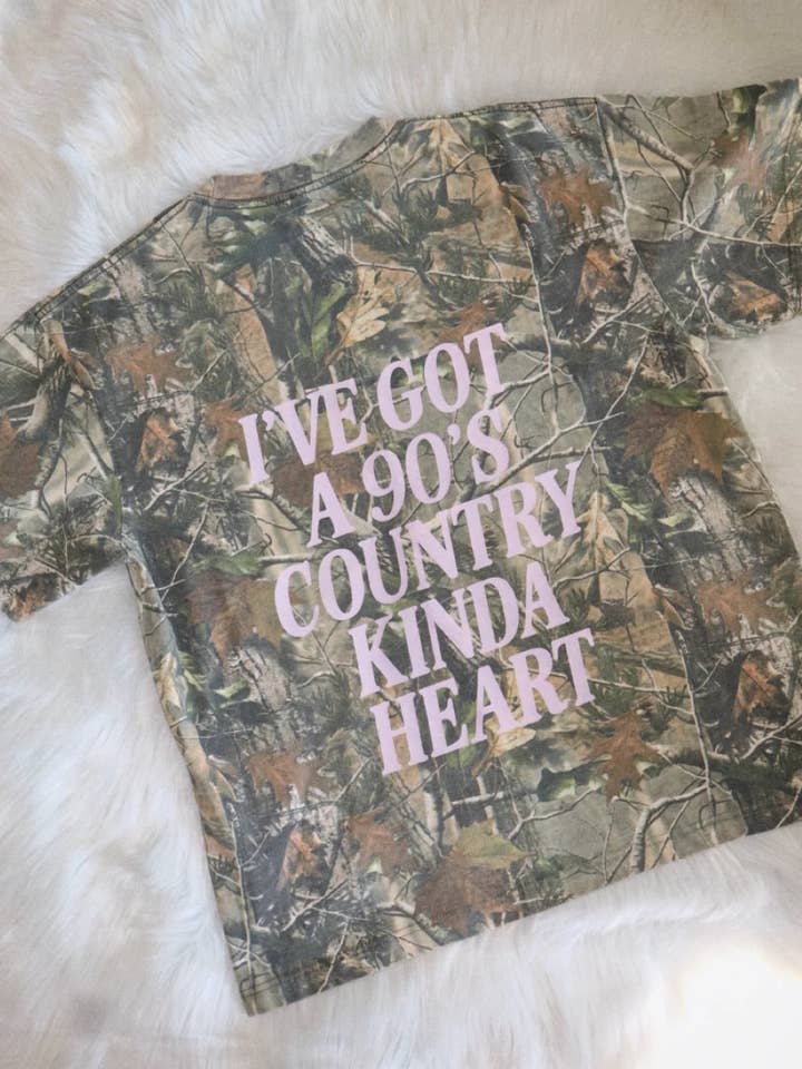 Wilder Made - Wholesale Screen Printed T-Shirt - Women's - 90's Country Kinda Heart Camo Tee8