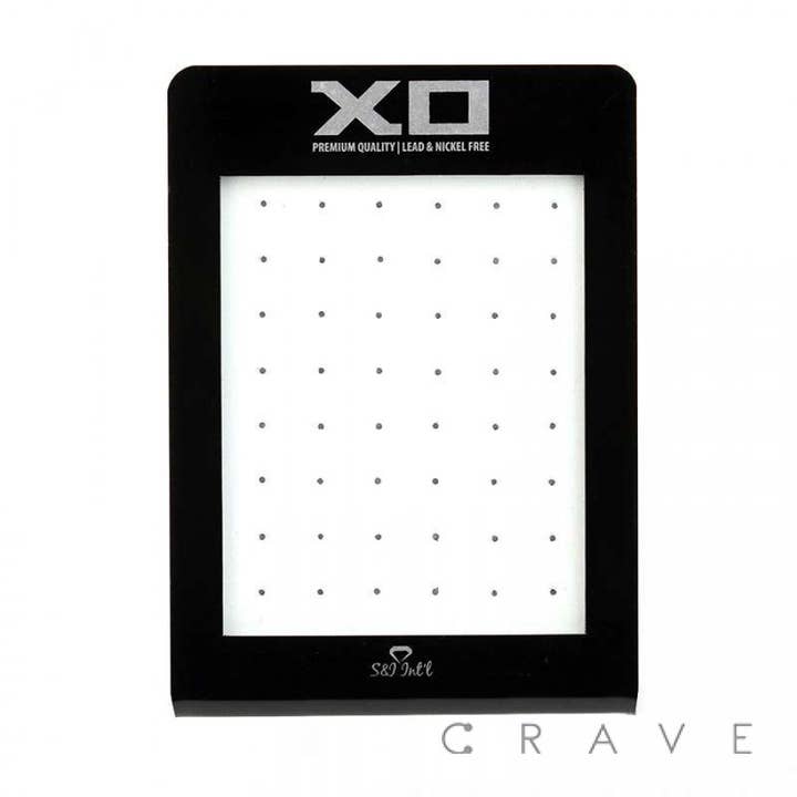 XO MINI BLACK ACRYLIC STAND DISPLAY W/ 48 HOLE INSERTS 14G for wholesale by CRAVE