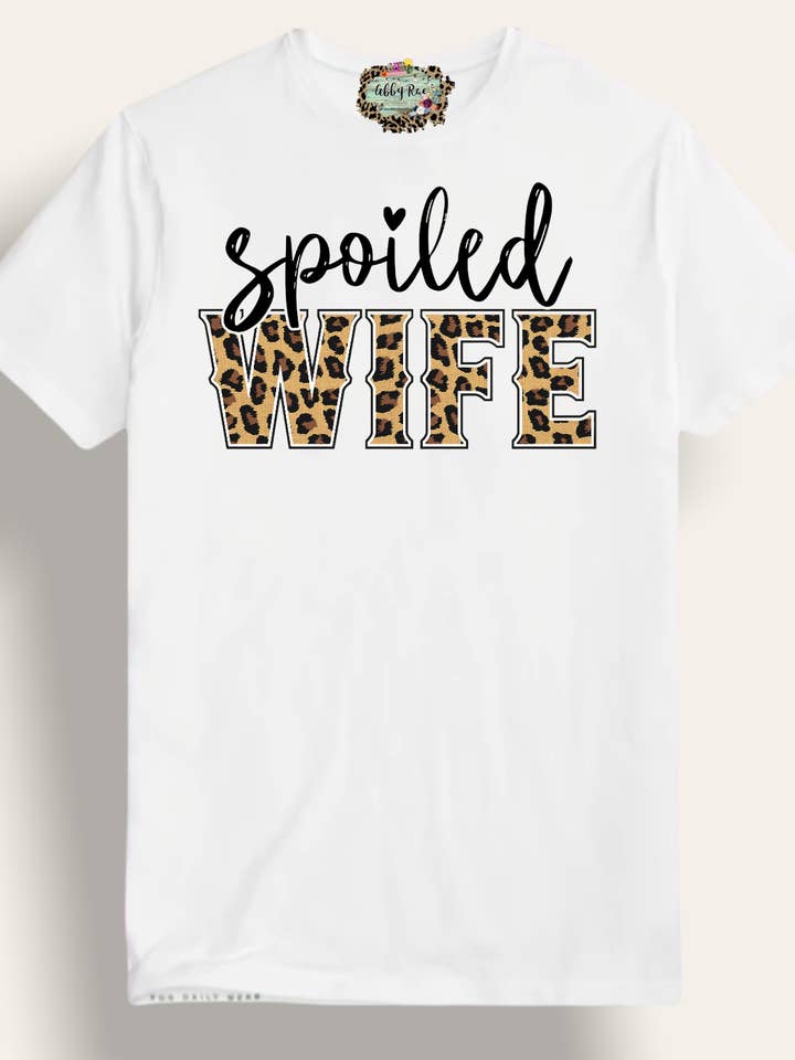 Spoiled Wife Leopard Graphic Tee for wholesale by Annie + Abby Wholesale