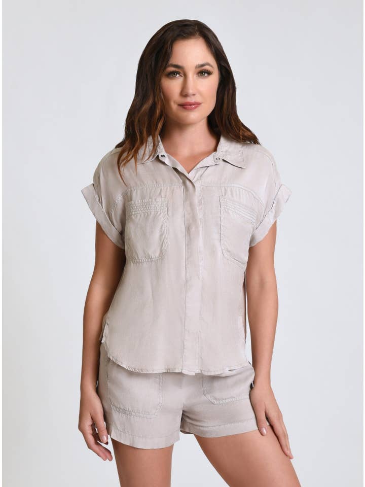 Blanc Noir - Wholesale Button Down Shirt - Women's - Phoenix Tencel Camp Shirt JLS