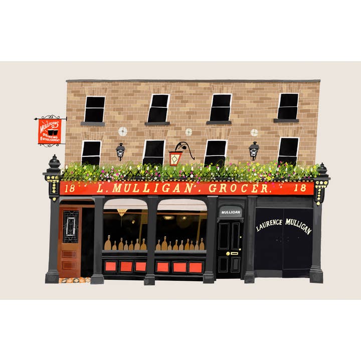 L. Mulligan Grocer Stoneybatter Dublin, Ireland, Art Print for wholesale by Conor Langton Art
