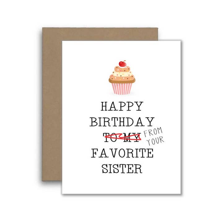 Happy Birthday Funny Card from Sister for wholesale by North Star Rustics Greetings