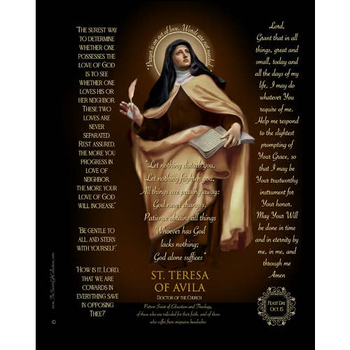 The Saints Collection - Wholesale Flameless Candle - The Saints Collection - St Teresa Avila Prayer Candle2