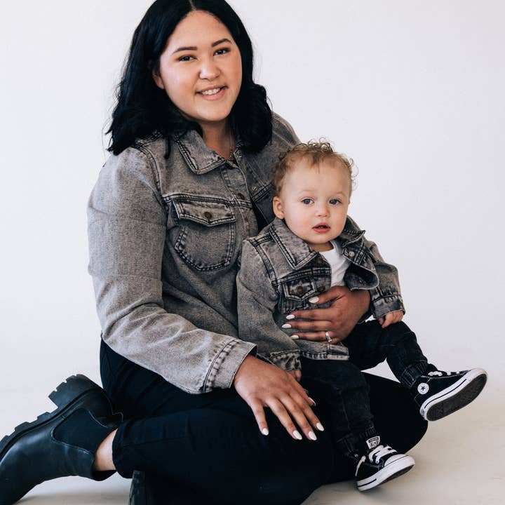 HAHA MAMA Clothing - Wholesale Denim Jacket - Kids - Silver Gray Denim Jacket - Infant3