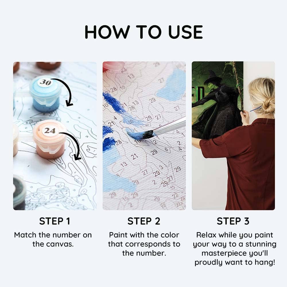 Crafthub – wholesale DIY craft kit – Wicked: Chance To Fly - Paint By Numbers Kit3