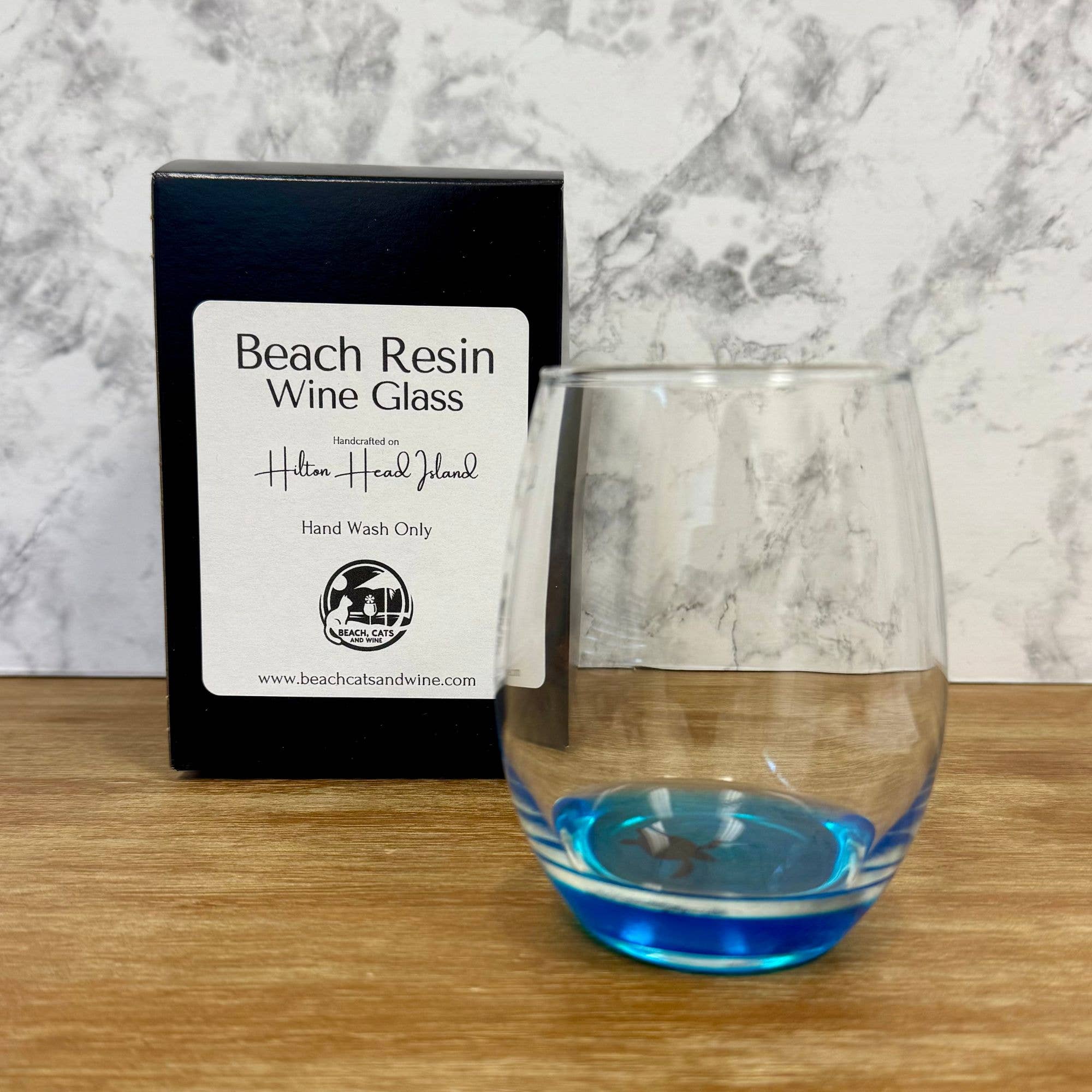 Beach, Cats & Wine - Wholesale Wine Glass - 15 oz Ocean Inspired Stemless Wine Glass with Sea Creature4