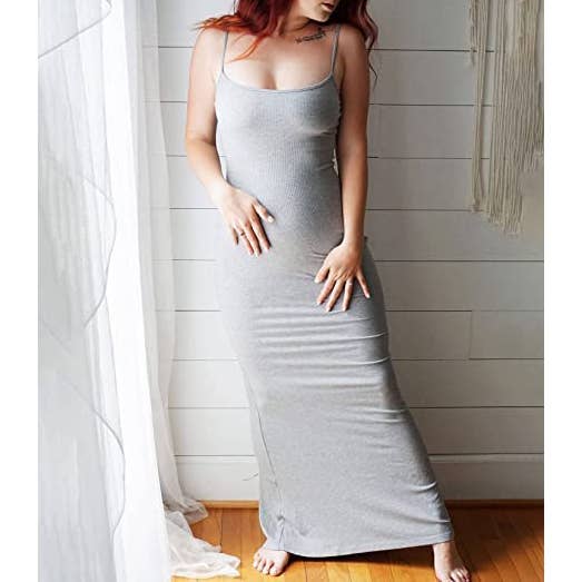 Negro Vestidos maxi ajustados con tirantes y moldeadores incorporados SKD081 de venta al por mayor en Faire15