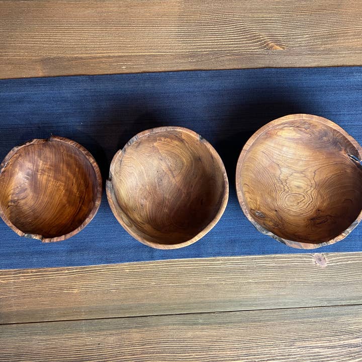 Tuckahoe Hardwoods - Wholesale Bowl - Live Edge Bowls - Nesting Set of 3 - Medium Size