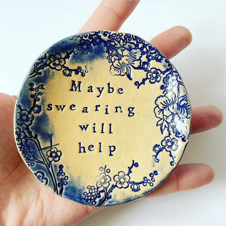 Maybe Swearing Will Help - trinket dish - ceramic for wholesale by Love & Lovelier