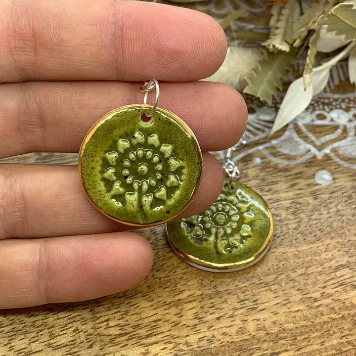 Wolf and Clay Pty Ltd - Wholesale Dangle Earrings - Viola - Porcelain Earrings with Gold finish5