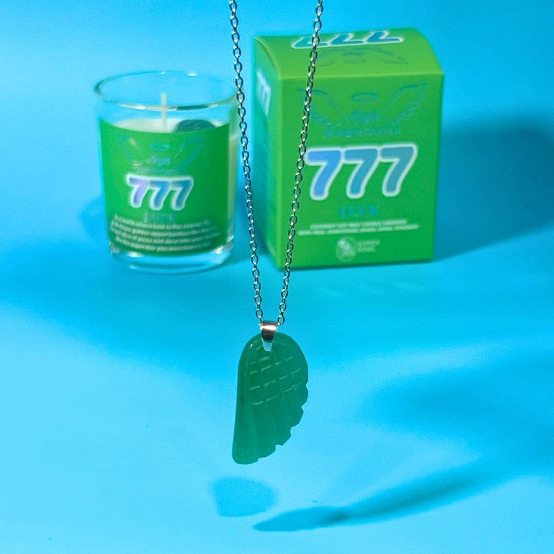 Gypsy Soul - Vente Bougie en bocal - Bougie Lotion Numéro d'Ange avec Pendentif Ange Pierre Précieuse Aile22