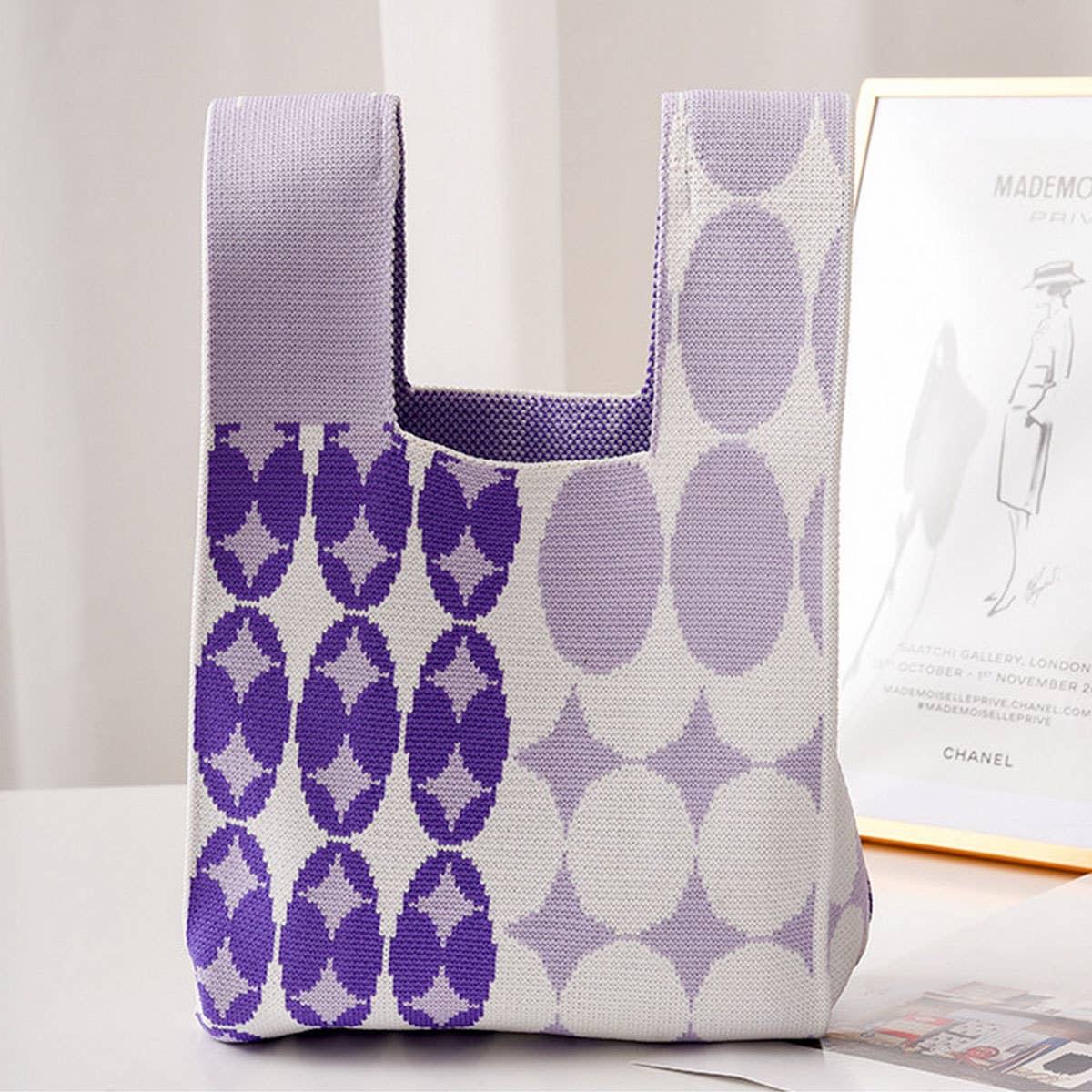 ACCITY - Wholesale Tote Bag - Women's - Trendy Knit Handbag for Women, Colorful Design_CWAB08792