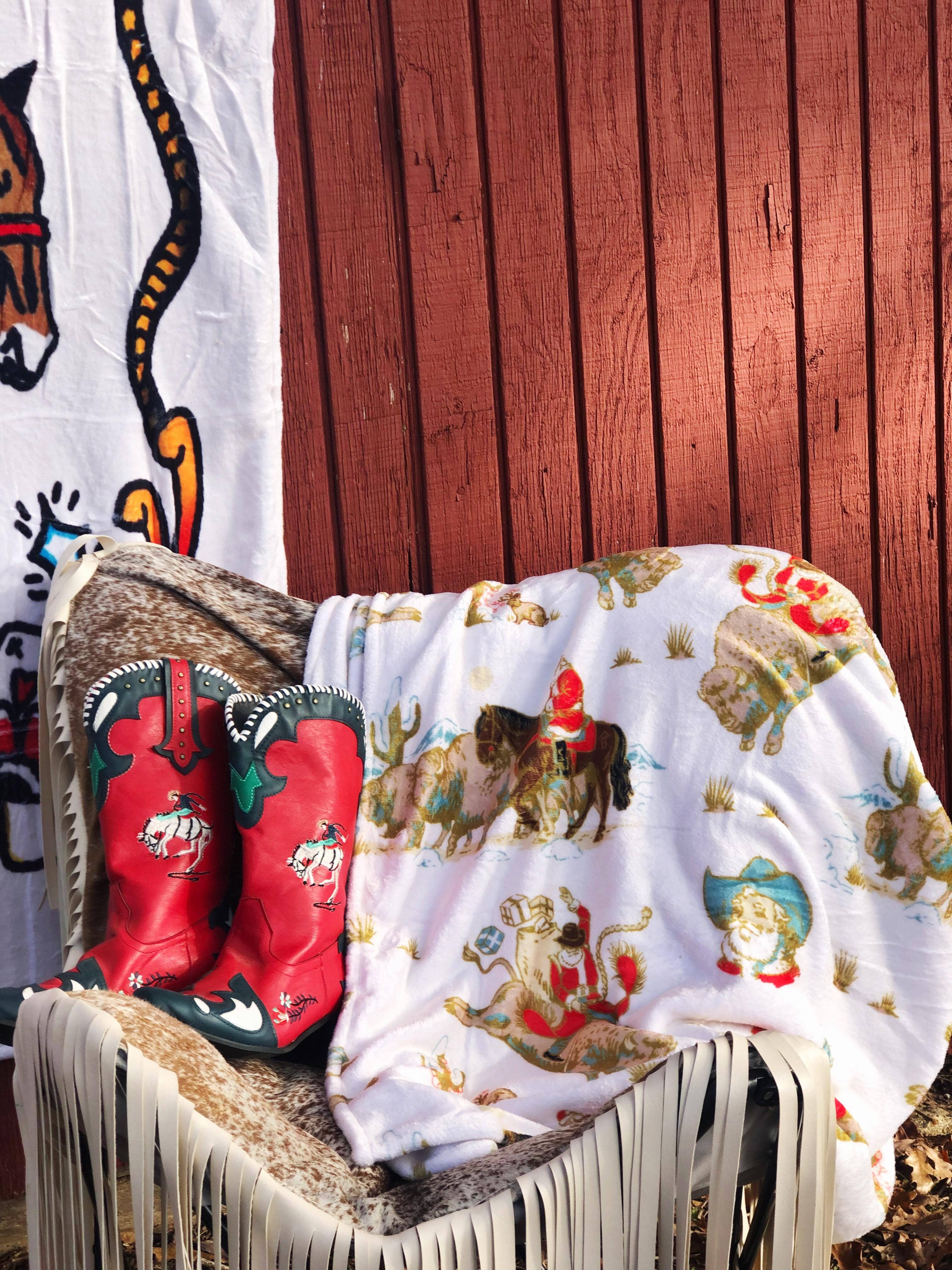 Rafter B Leather – wholesale Prydnadsfilt – Mjukt XL western-filt med sherpa-baksida2