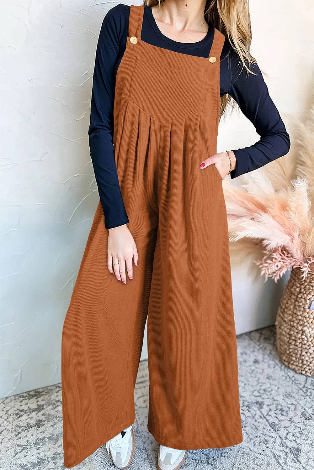 Lovesoft - Wholesale Jumpsuit - Women's - Brown Leopard Bib Wide Leg Jumpsuit3