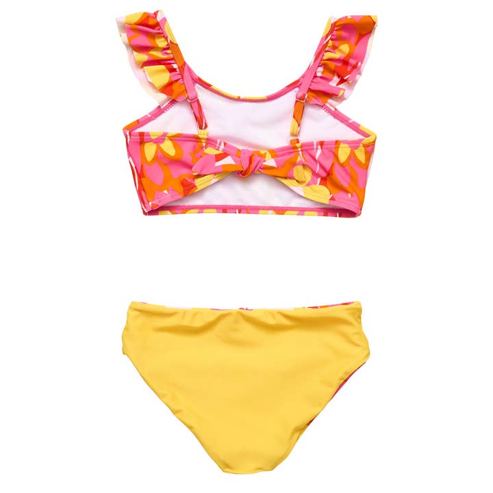 Snapper Rock Swimwear UPF50+ - Wholesale Two Piece Swimsuit - Kids - Pop of Sunshine Frill Crop Bikini