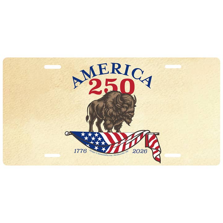 America250™ Buffalo License Plate for wholesale by Nelson Gifts Wholesale