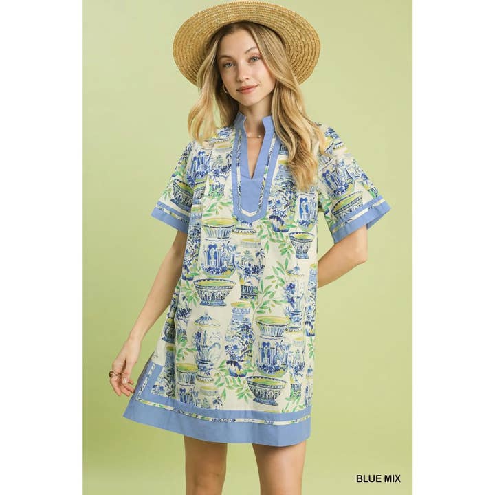 Vestido Mini com Estampa Abstrata NOVO por atacado de STYLE USA