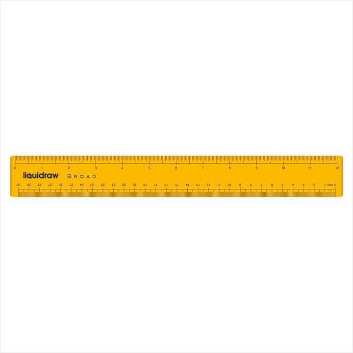 Liquidraw – wholesale Ruler – Liquidraw Ruler 30cm 12" Broad Transparent Orange Inches & cm