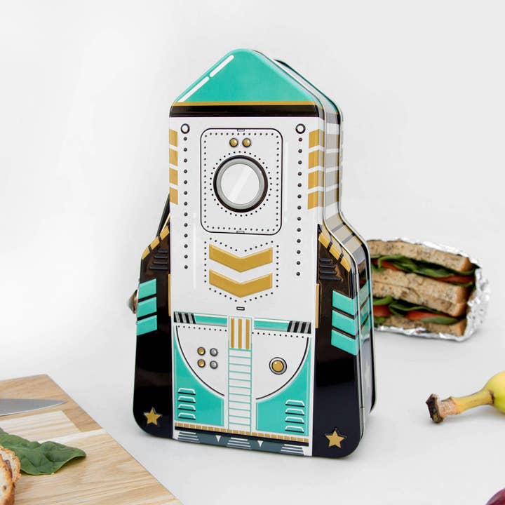 Rocket Lunch Box - Black and Green for wholesale by Luckies of London