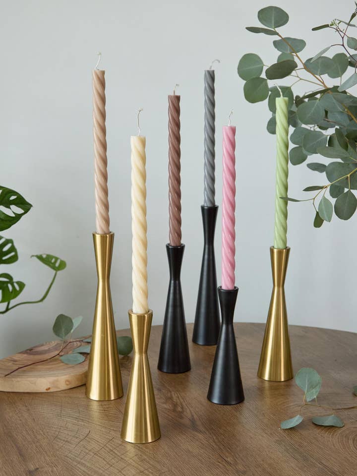 Twisted Taper Candles 1 Piece- Beeswax Soy Blend for wholesale by Aroma Therapy Candle