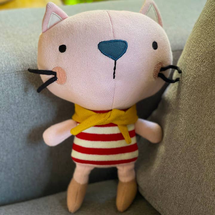 Viverano Organics - Wholesale Stuffed/Plush Toy - Kids & Baby - Remi Cat Organic Cotton Stuffed Animal Baby Kid Toy